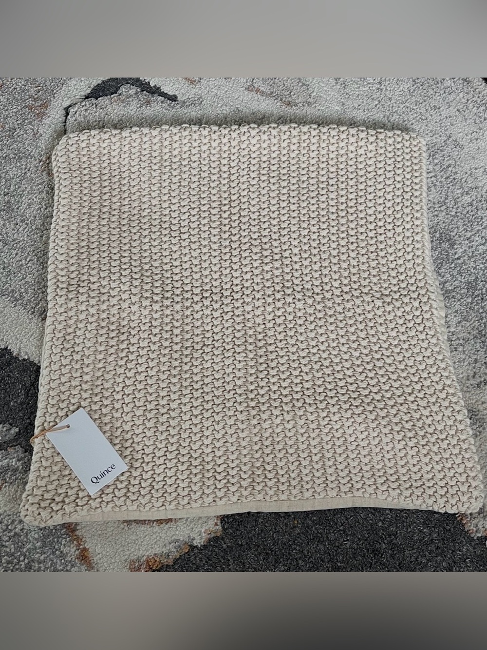 NWT Quince Set of 2 Cotton Fisherman Pillow Covers, 20 X 20 (Natural) - Picture 3 of 6